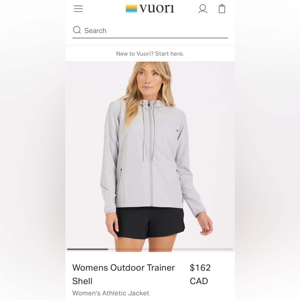 Vuori Women's Athletic Jacket - Light Gray